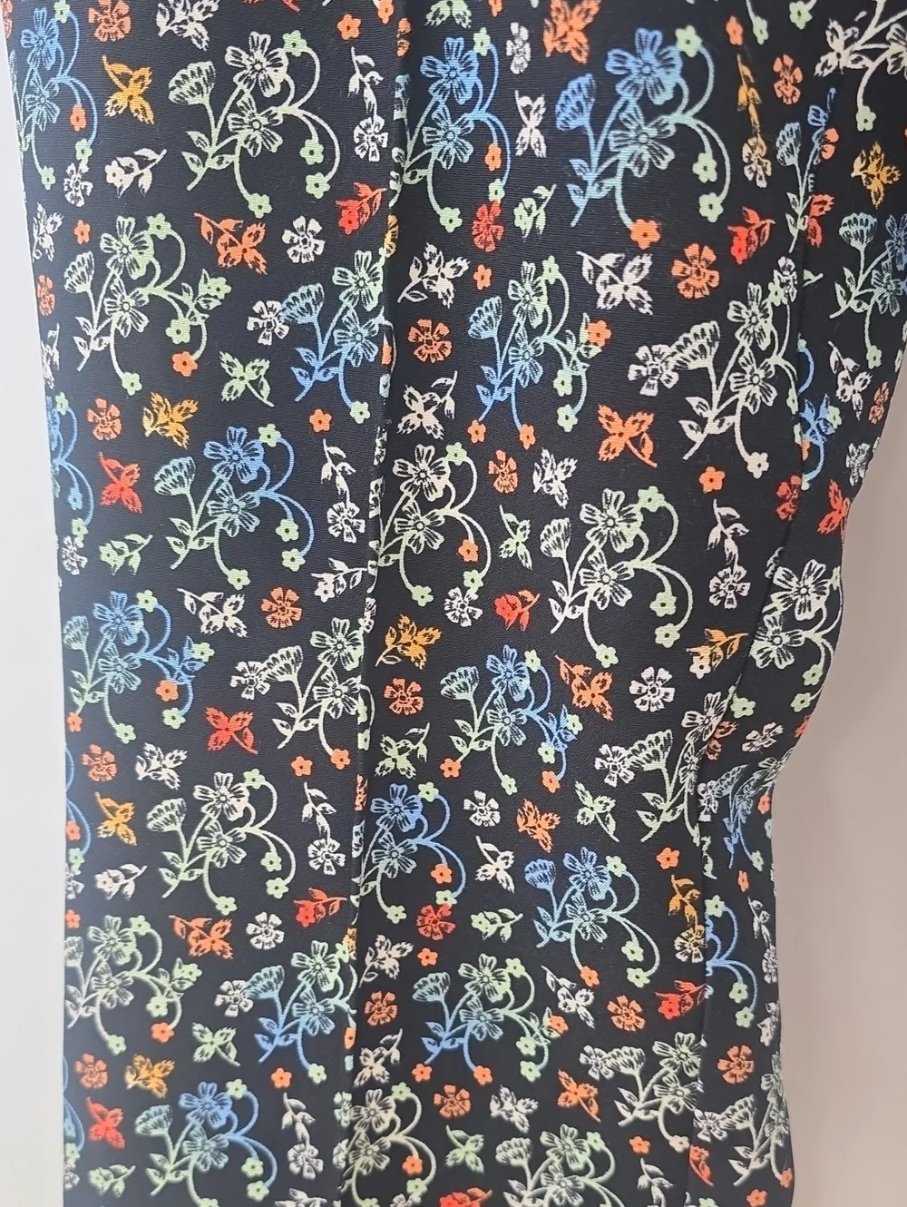 Scotch & Soda Black  Floral Structured  Bootcut Pants